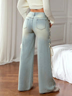 Aurélia Lace Wide-Leg Jeans