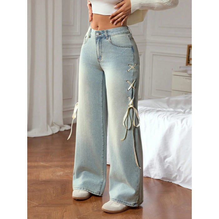 Aurélia Lace Wide-Leg Jeans