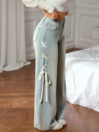 Aurélia Lace Wide-Leg Jeans